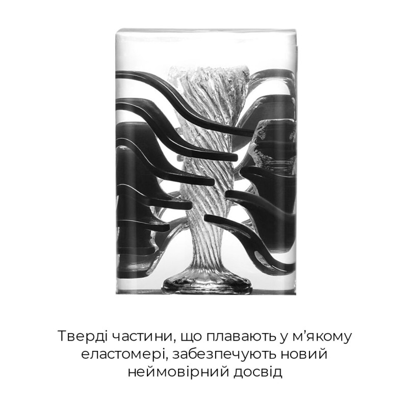 Мастурбатор TENGA Crysta Leaf, унікальний рельєф, що стимулюють пелюстки, прозорий матеріал