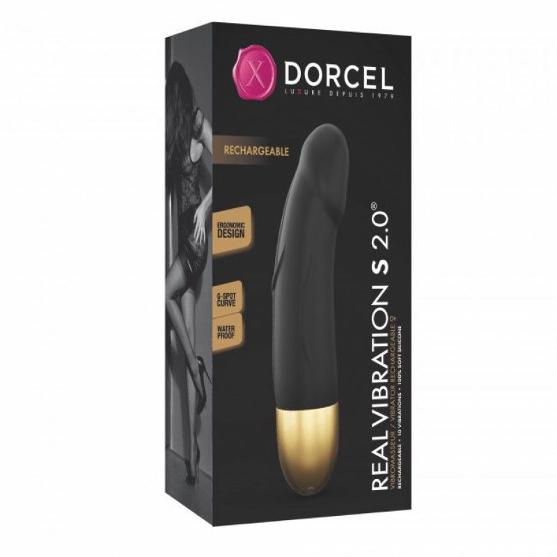 Вібратор Dorcel Real Vibration S Gold 2.0, діам 3,7см, перезаряджається, для точки G