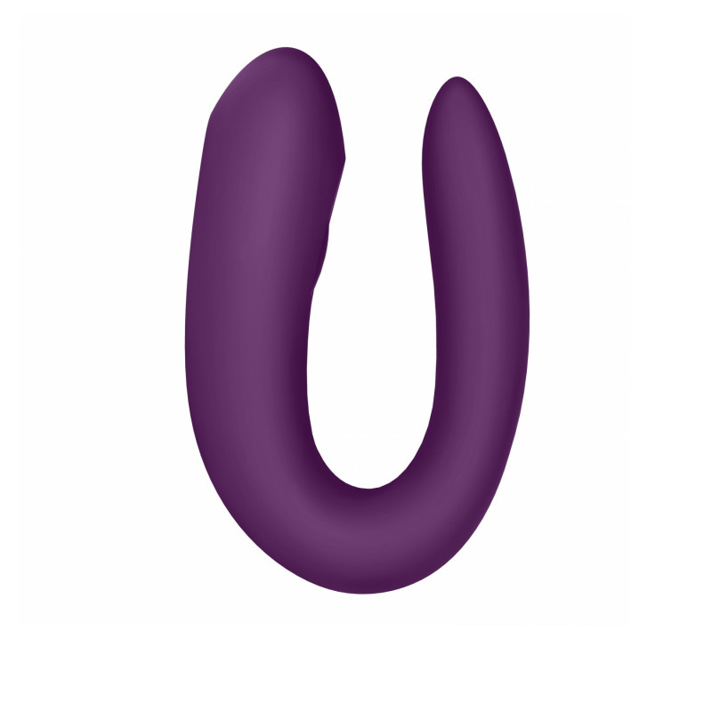 Смарт-вібратор для пар Satisfyer Double Joy, фіолетовий з широким кліторальним стимулятором