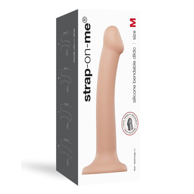 Насадка для страпона Strap-On-Me Dual Density Dildo Flesh M, діаметр 3,3см, двошаровий, гнучка