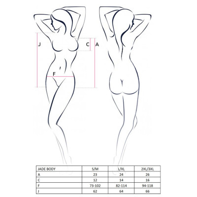 Відверте еротичне боді з елементами стреп JADE BODY black S/M - Passion Exclusive