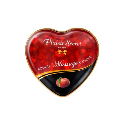 Масажна свічка сердечко Plaisirs Secrets Персик (35 мл)