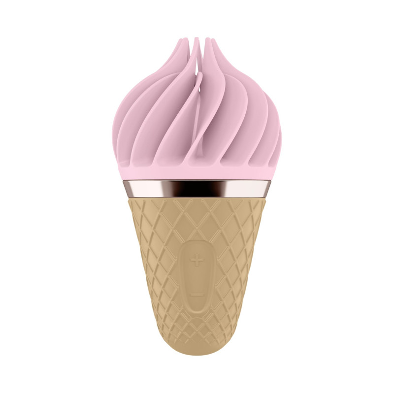 Мороженка спіннатор Satisfyer Lay-On - Sweet Treat Pink/Brown, 10 режимів роботи, водонепроникна
