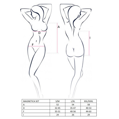 Костюм зайчика MAGNETICA SET black L/XL - Passion, вушка і еротичне боді