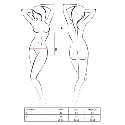 Еротичне боді монокіні плаття латекс JEAN BODY Black XXL/3XL - Passion