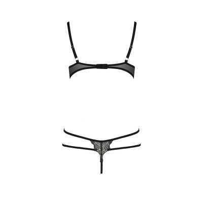Еротичне боді монокіні з відкритими грудьми VALERY BODY black L/XL - Passion Exclusive