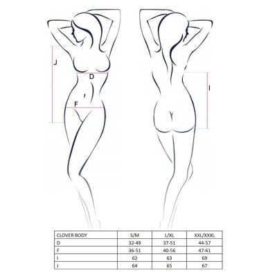 Еротичне боді CLOVER BODY black XXL/XXXL - Passion