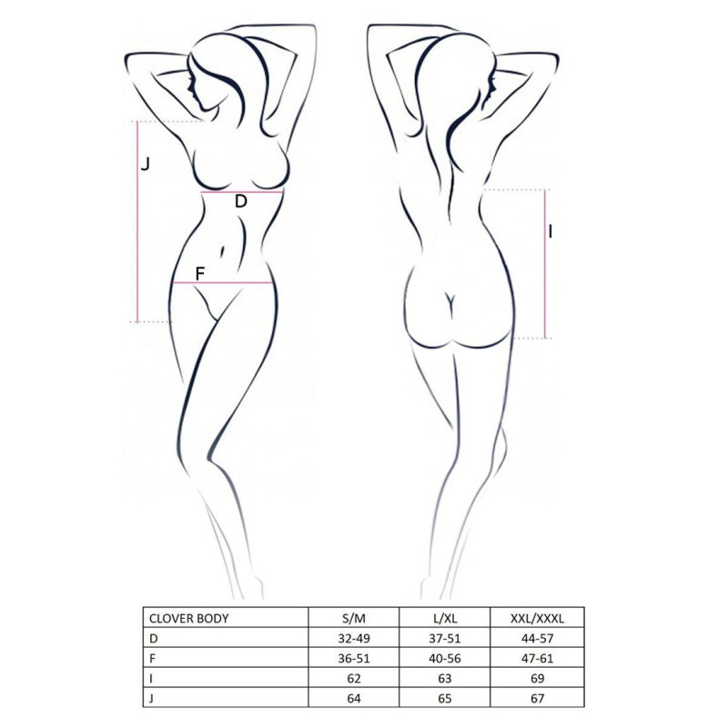 Еротичне боді CLOVER BODY black XXL/XXXL - Passion