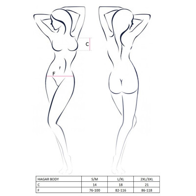Еротичне боді монокіні HAGAR BODY Black S/M - Passion Exclusive