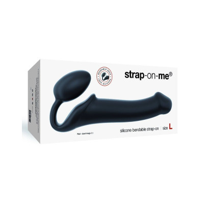 Безремневий страпон Strap-On-Me Black L, повністю регульований, діаметр 3,7см