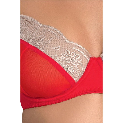 Комплект білизни LORAINE SET red S/M - Passion Exclusive: ліф, стрінги, пасок для панчіх