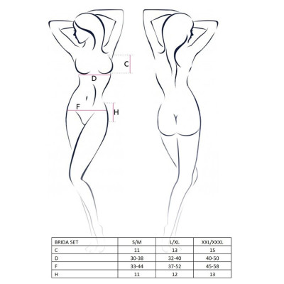 Комплект білизни BRIDA SET OpenBra red L/XL - Passion Exclusive: трусики-танга, пасок, ліф