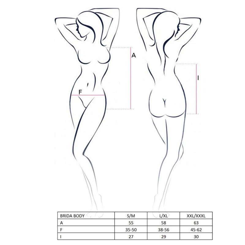 Еротичне боді BRIDA BODY black L/XL - Passion Exclusive