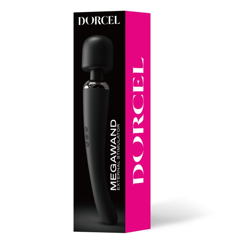Потужний вібромасажер Dorcel MEGAWAND Black водонепроникний, перезаряджається, 160 режимів