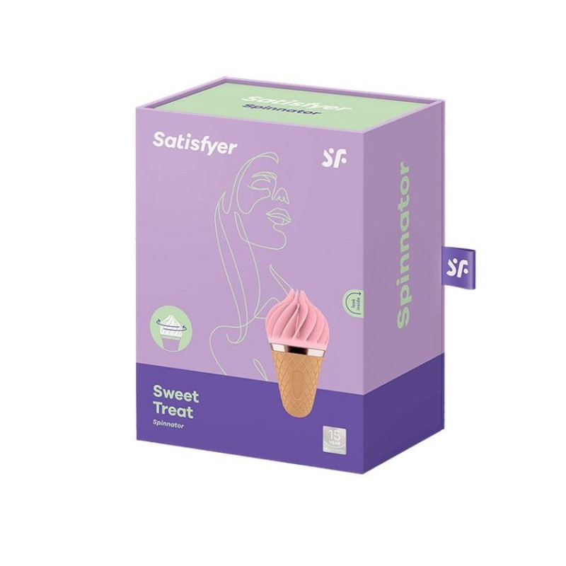 Мороженка спіннатор Satisfyer Lay-On - Sweet Treat Pink/Brown, 10 режимів роботи, водонепроникна
