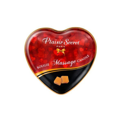 Масажна свічка сердечко Plaisirs Secrets Карамель (35 мл)