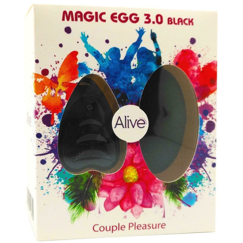 Віброяйце Alive Magic Egg 3.0 Black з пультом дистанційного керування, на батарейках