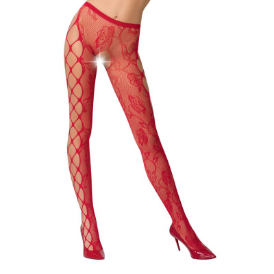 Еротичні колготки-бодістокінг Passion S008 Red