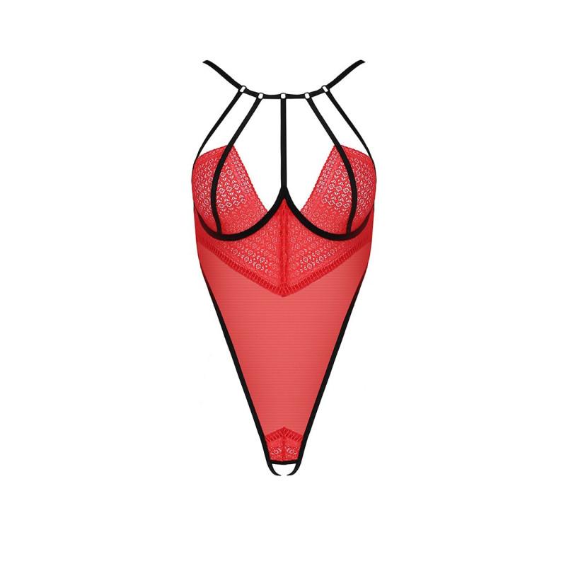 Еротичне боді з високим вирізом стегна AKITA BODY red L/XL - Passion Exclusive
