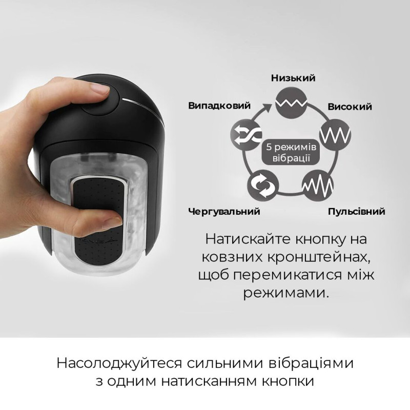 Мастурбатор Tenga Flip Zero Electronic Vibration чорний, змінна інтенсивність, розкладний