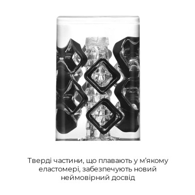 Мастурбатор TENGA Crysta Block, унікальний рельєф, що стимулюють щільні блоки, прозорий матеріал