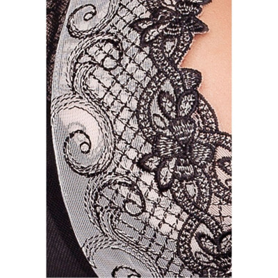 Прозорий пенюар BRASILIANA PEIGNOIR black XXL/XXXL - Passion Exclusive, трусики