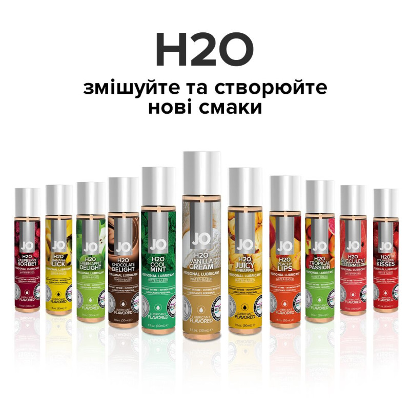 Їстівний лубрикант на водній основі JO H2O - Ванільний крем (120 мл) без цукру
