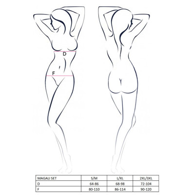 Комплект білизни MAGALI SET OpenBra red XXL/XXXL - Passion Exclusive: стрепи: ліф, трусики і пасок
