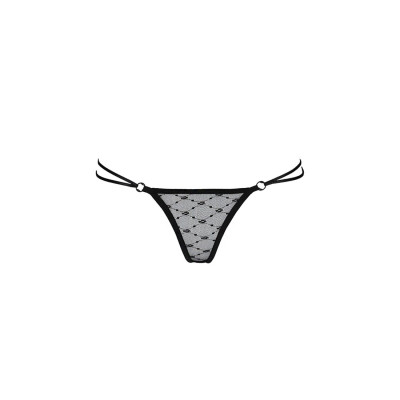 Трусики із завязочками на боках ZITA THONG black S/M - Passion Exclusive