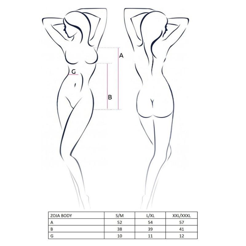 Еротичне боді монокіні з глибоким декольте ZOJA BODY black S/M - Passion Exclusive