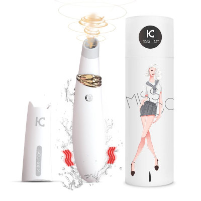 Вакуумний стимулятор з вібрацією KISSTOY Miss CC White, можна використовувати як вібратор, діаметр 36м