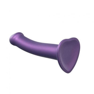 Насадка для страпона Strap-On-Me Mono Density Dildo Violet M, діам. 3,3см, одношаровий силікон, гнучко