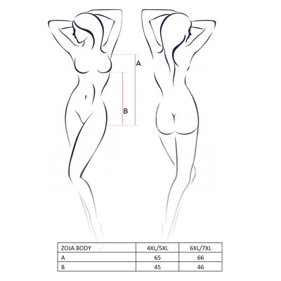 Еротичне боді монокіні з глибоким декольте ZOJA BODY black 4XL/5XL - Passion