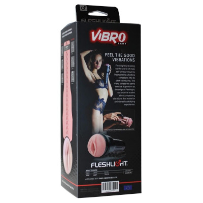 Мастурбатор з вібрацією Fleshlight Vibro Pink Lady Touch, три вібропулі, стимулюючий рельєф