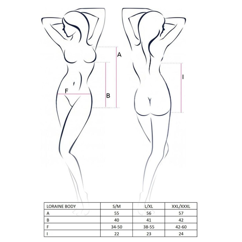 Еротичне боді LORAINE BODY red L/XL - Passion Exclusive
