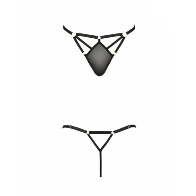 Стрінги зі стреп MEGGY THONG Black L/XL - Passion Exclusive