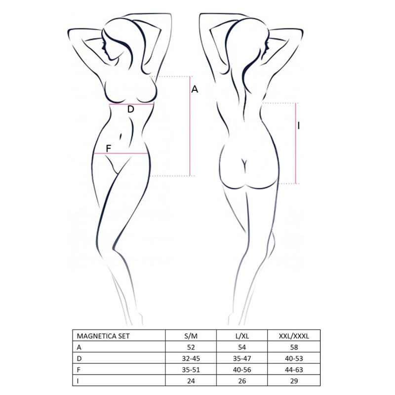 Костюм зайчика MAGNETICA SET black XXL/XXL - Passion, вушка і еротичне боді