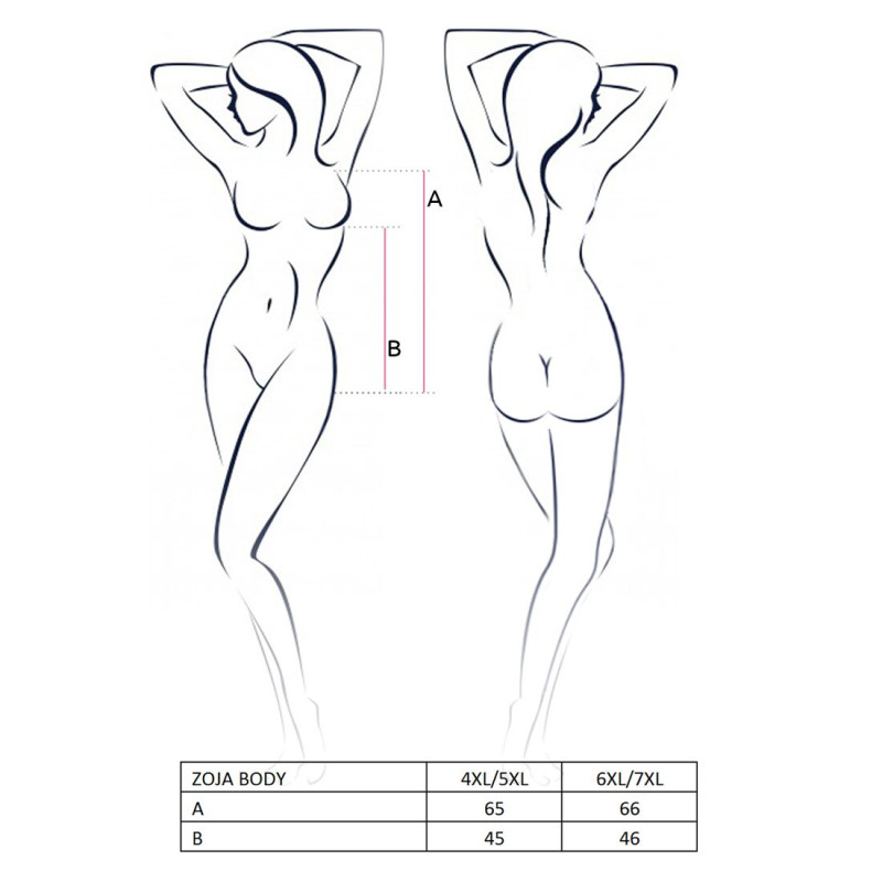 Еротичне боді монокіні з глибоким декольте ZOJA BODY black 6XL/7XL - Passion