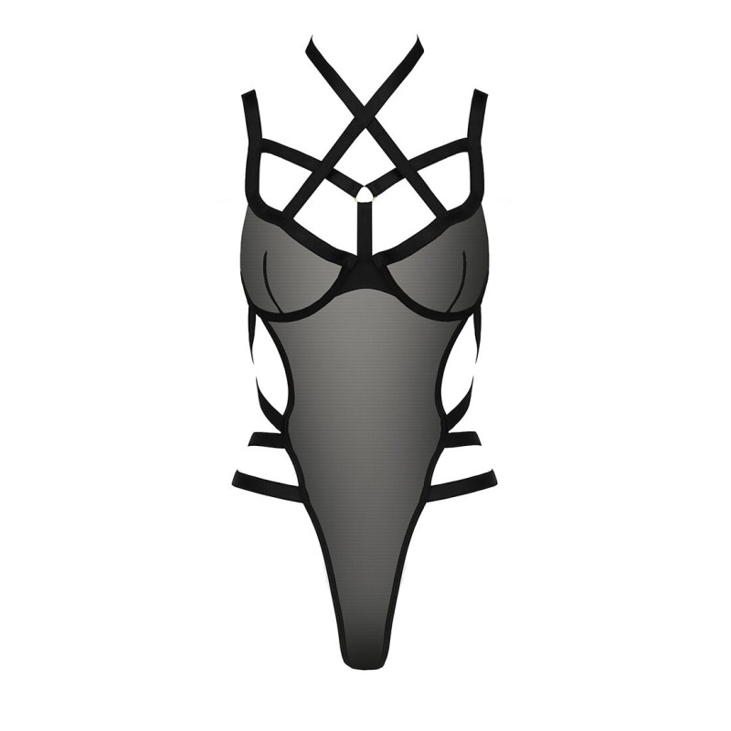 Еротичне боді монокіні HAGAR BODY black XXL/XXXL - Passion Exclusive