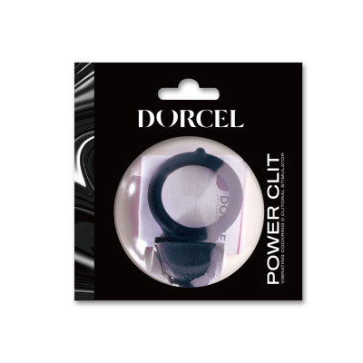 Ерекційне кільце Dorcel Power Clit Black V2 з вібрацією, з язичком зі щіточкою