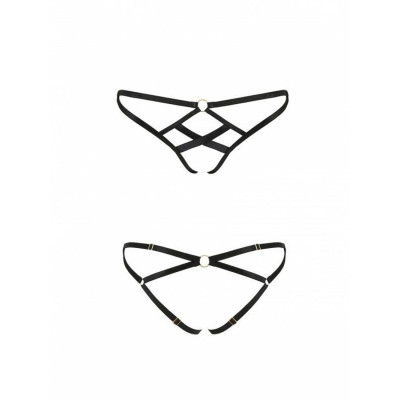 Трусики зі стреп NICKY THONG Black L/XL - Passion Exclusive