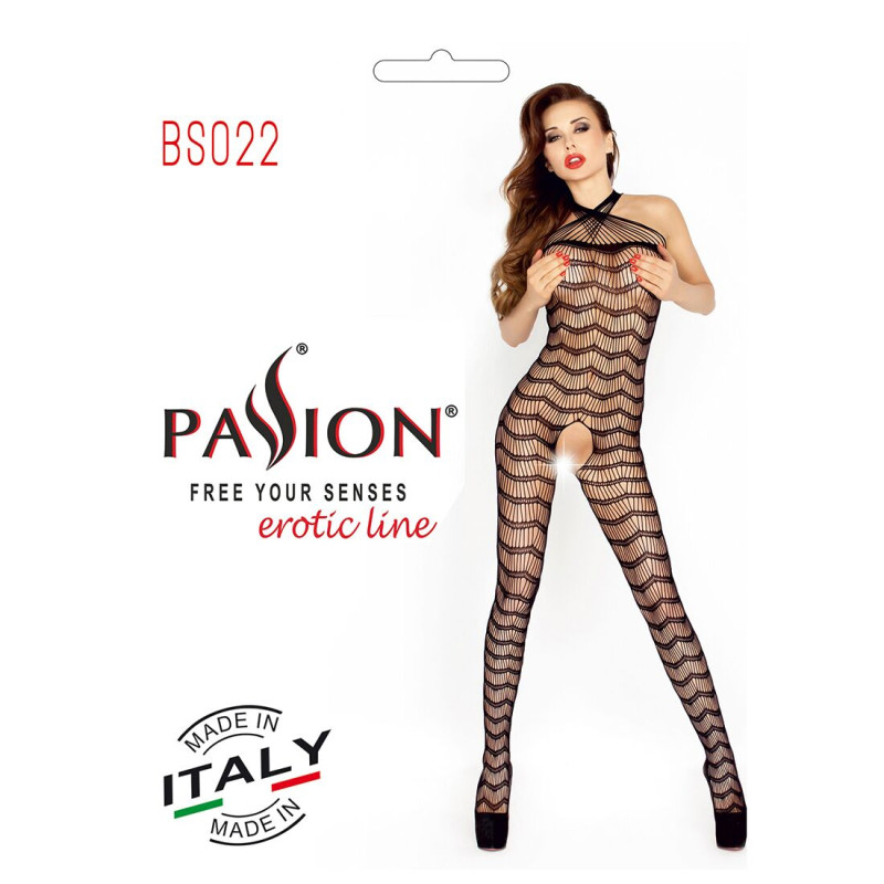 Еротичне бодістокінг Passion BS022 black, комбінезон