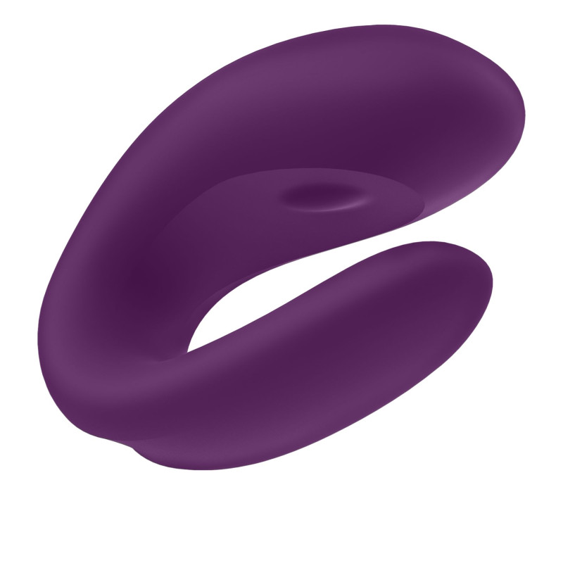 Смарт-вібратор для пар Satisfyer Double Joy, фіолетовий з широким кліторальним стимулятором