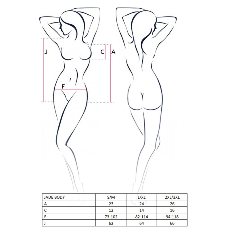 Відверте еротичне боді з елементами стреп JADE BODY black L/XL - Passion Exclusive