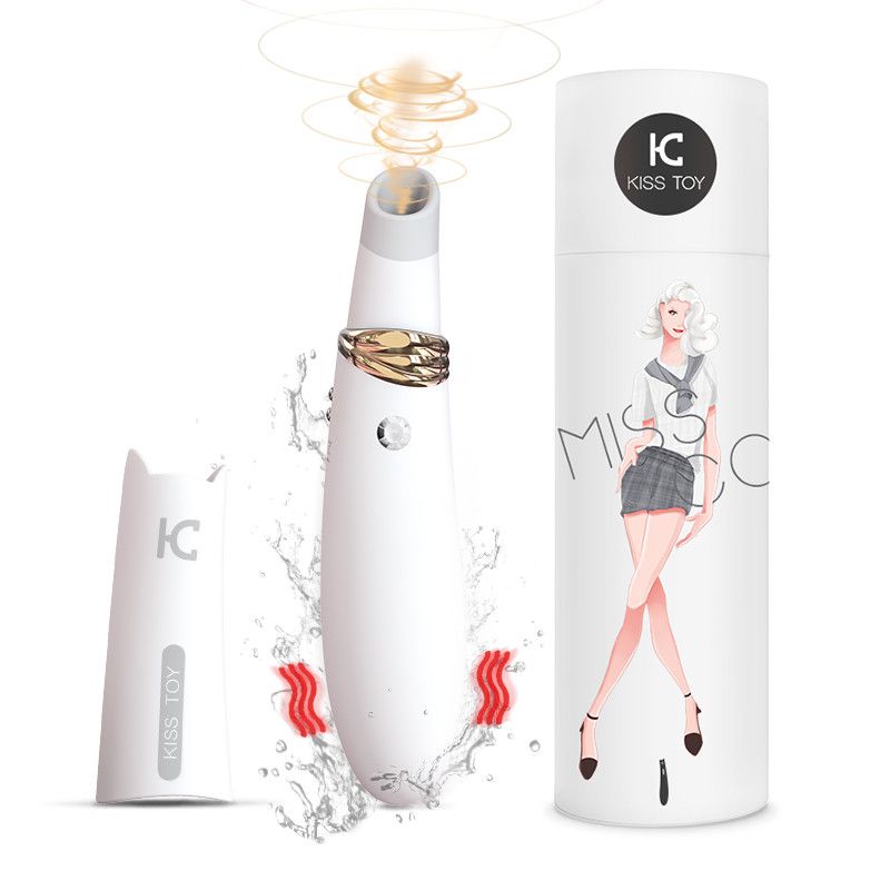 Вакуумний стимулятор з вібрацією KISSTOY Miss CC White, можна використовувати як вібратор, діаметр 36м