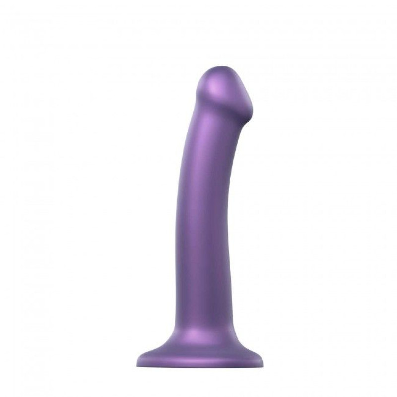 Насадка для страпона Strap-On-Me Mono Density Dildo Violet M, діам. 3,3см, одношаровий силікон, гнучко
