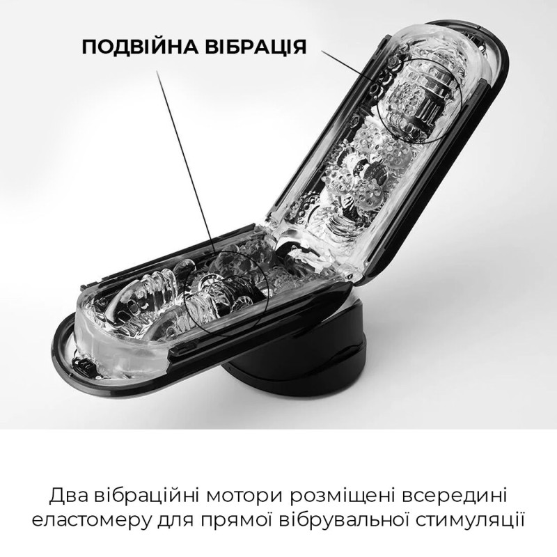 Мастурбатор Tenga Flip Zero Electronic Vibration чорний, змінна інтенсивність, розкладний