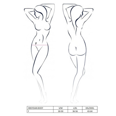 Еротичне боді монокіні OBSYDIAN BODY black XXL/XXXL - Passion