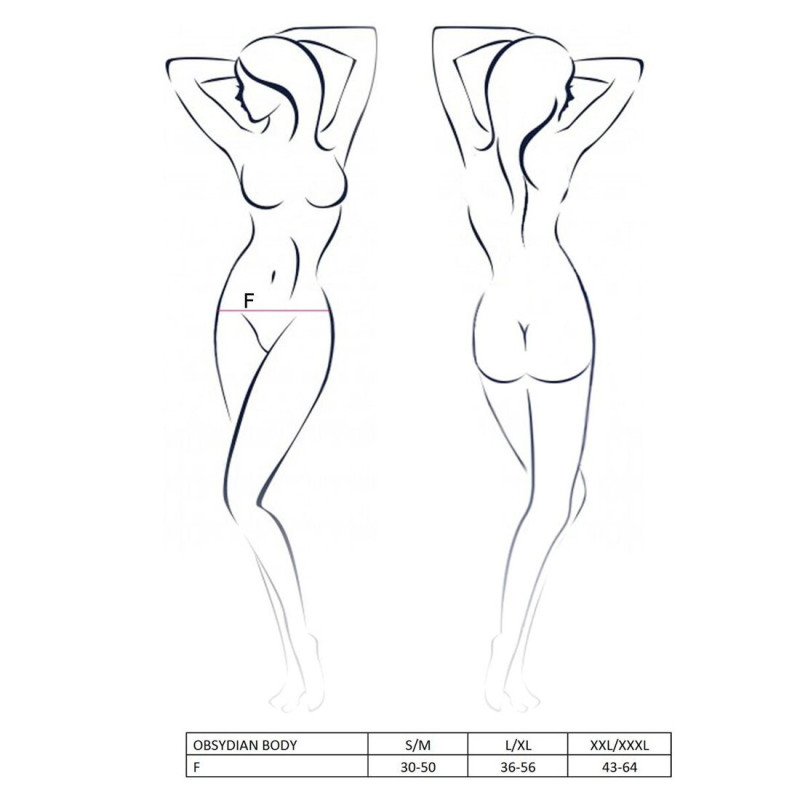 Еротичне боді монокіні OBSYDIAN BODY black XXL/XXXL - Passion