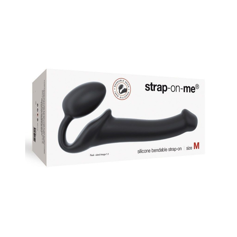 Безремневий страпон Strap-On-Me Black M, повністю регульований, діаметр 3,3см
